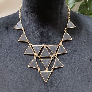 Forever 21 Womens Triangle Shape Link Statement Necklace with Lobster Clasp